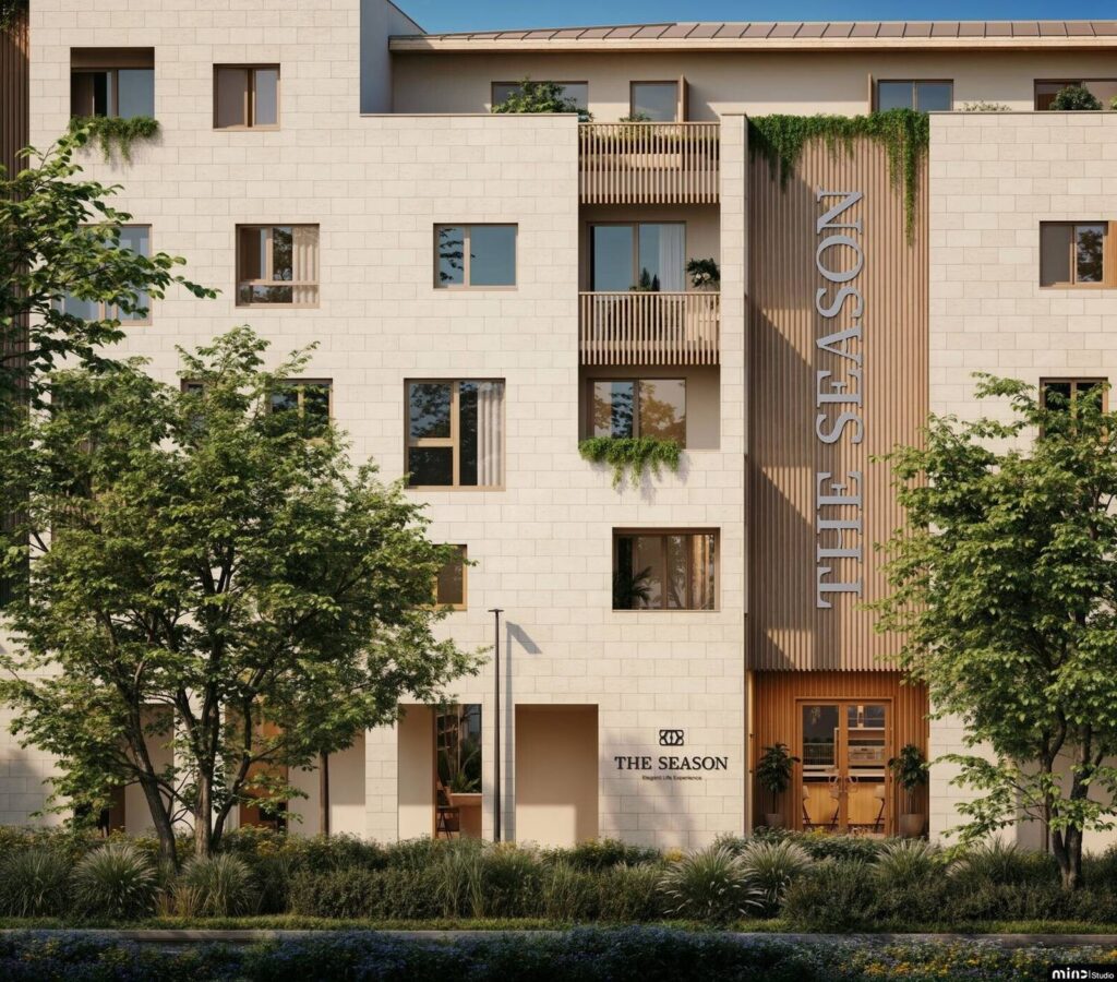 Façade de The Season, résidence intergénérationnelle neuve à Anglet